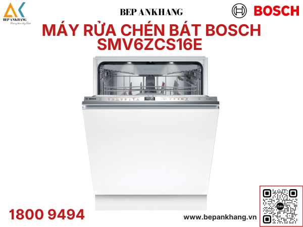 Máy rửa chén âm toàn phần Bosch SMV6ZCS16E - Series 6 - Sấy Zeolith - Made in Germany